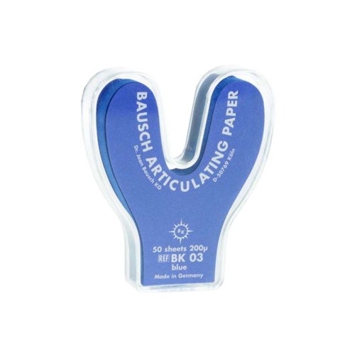 Artikulační papír Bausch BK03 modrý 50ks podkovy