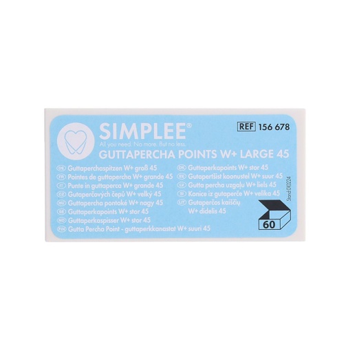 SSIMPLEE Gutaperčové čepy W+ 45 60ks large (bílá)
