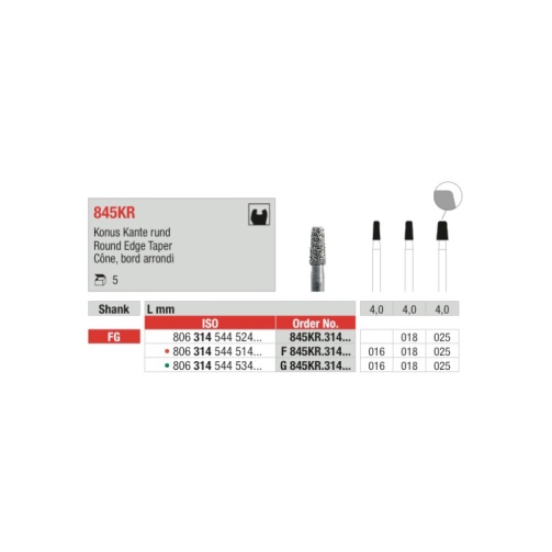 Edenta diamantový brousek 845KR  zaoblený konus  FG 018 1ks