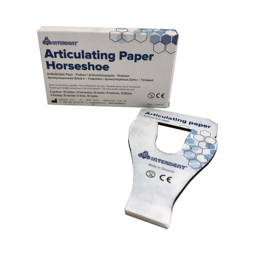 Artikulační papír modrý 40µ podkova 6x10listů