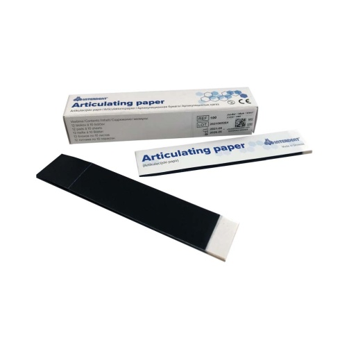 Artikulační papír modrý 40µ proužky 12×10 listů