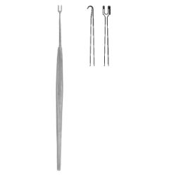 Háček oční dvouzubý ostrý; 4,0 mm; 13,5 cm