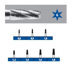 Vrtáček turb.kříž.bř. J3/012 (1ks) 6 břitů