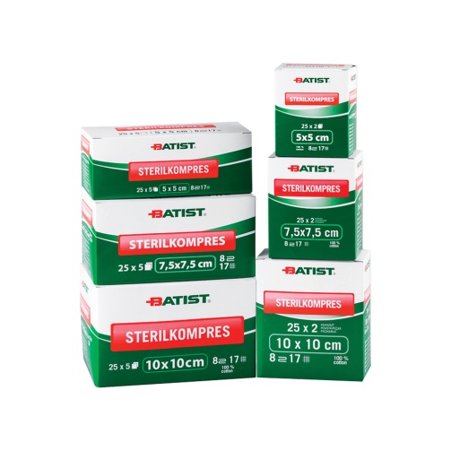 Gáza sterilkompres 5x5cm 25x2ks