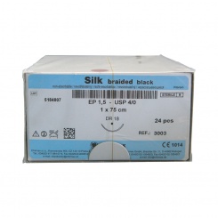 Silk br.black 2EP - 3/0, HS18, 1x75cm, 24ks