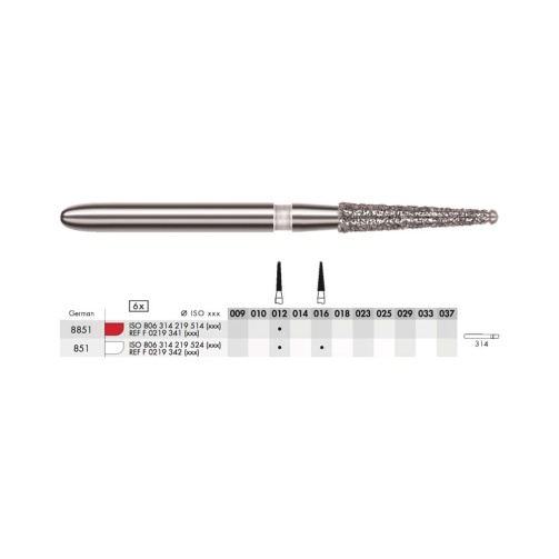 Diamant - kónický hl.kulička FG F 012 (6ks)