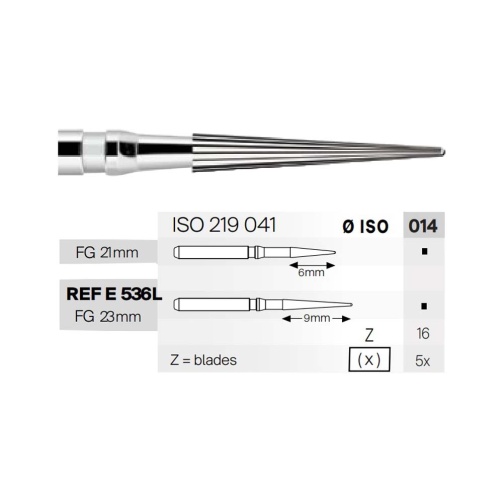 Tvrdokovový vrtáček kónický 014 5ks