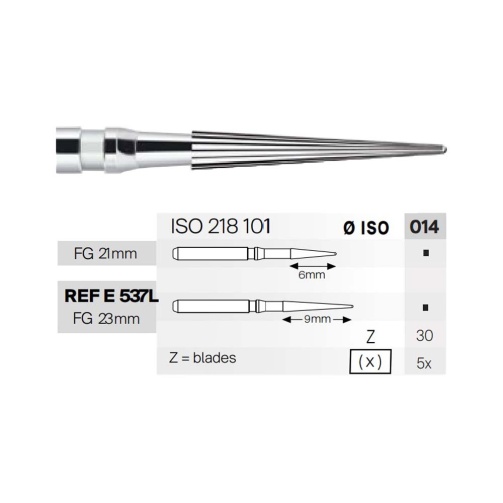 Tvrdokovový vrtáček kónický 014 5ks