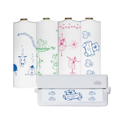 Roušky pro děti bílé s motivem medvěda 100 ks role