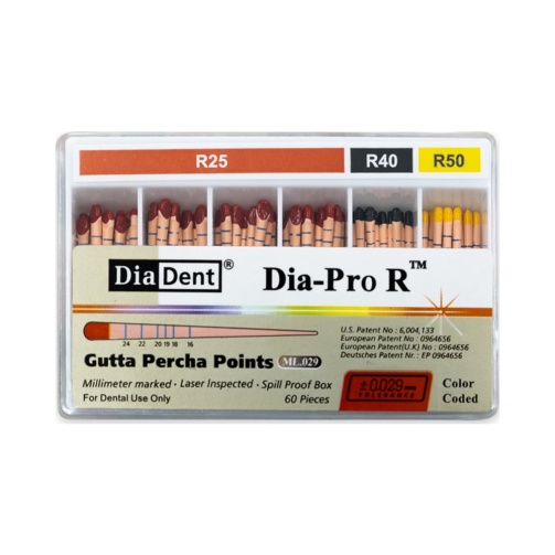 Dia-PRO R gutaperčové čepy 60ks sortiment R25-50