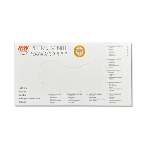 M+W Rukavice Nitril Premium /S/ 100 ks bílé