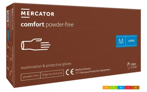 MERCATOR Rukavice latex comfort bez pudru /M/100 ks