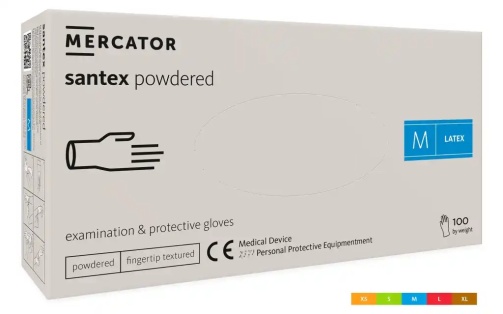 MERCATOR Rukavice latex santex s pudrem /L/100 ks