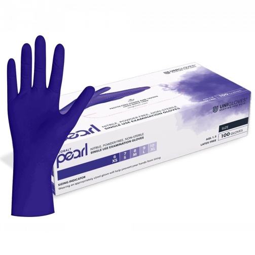 Rukavice Unigloves Nitrile Cobalt Pearl /M/ 100 ks kobaltové (modré)