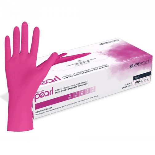 Rukavice Unigloves Nitrile Magenta Pearl /S/ 100 ks purpurové