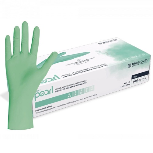 Unigloves Rukavice Nitril Mint Pearl /XS/ 100 ks mátové