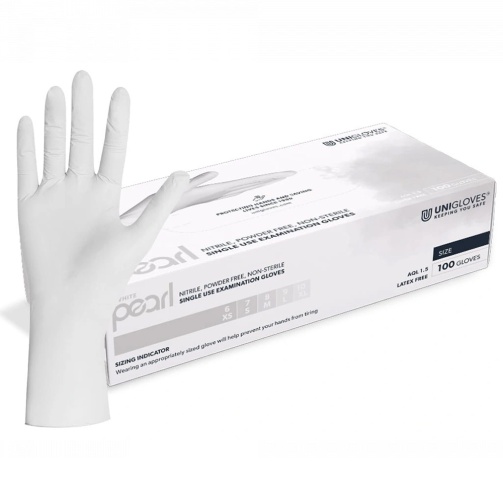 Rukavice Unigloves Nitrile White Pearl /L/ 100 ks bílé